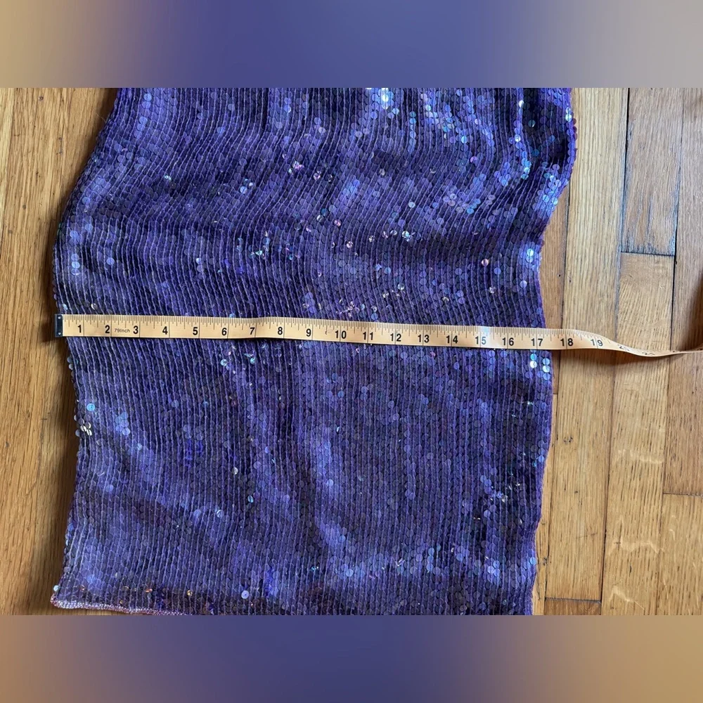 80s Vintage Purple Sequin Long Sleeve Dress - Picture 12 of 12